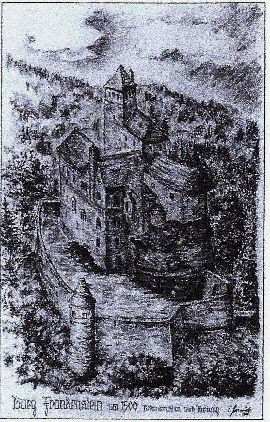 Reconstructed view of what the Frankenstein Castle once looked like
