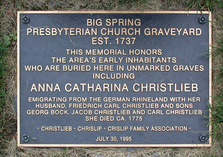 Anna Catharina's Grave Marker