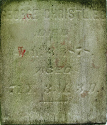George Christlieb's Headstone-Close Up