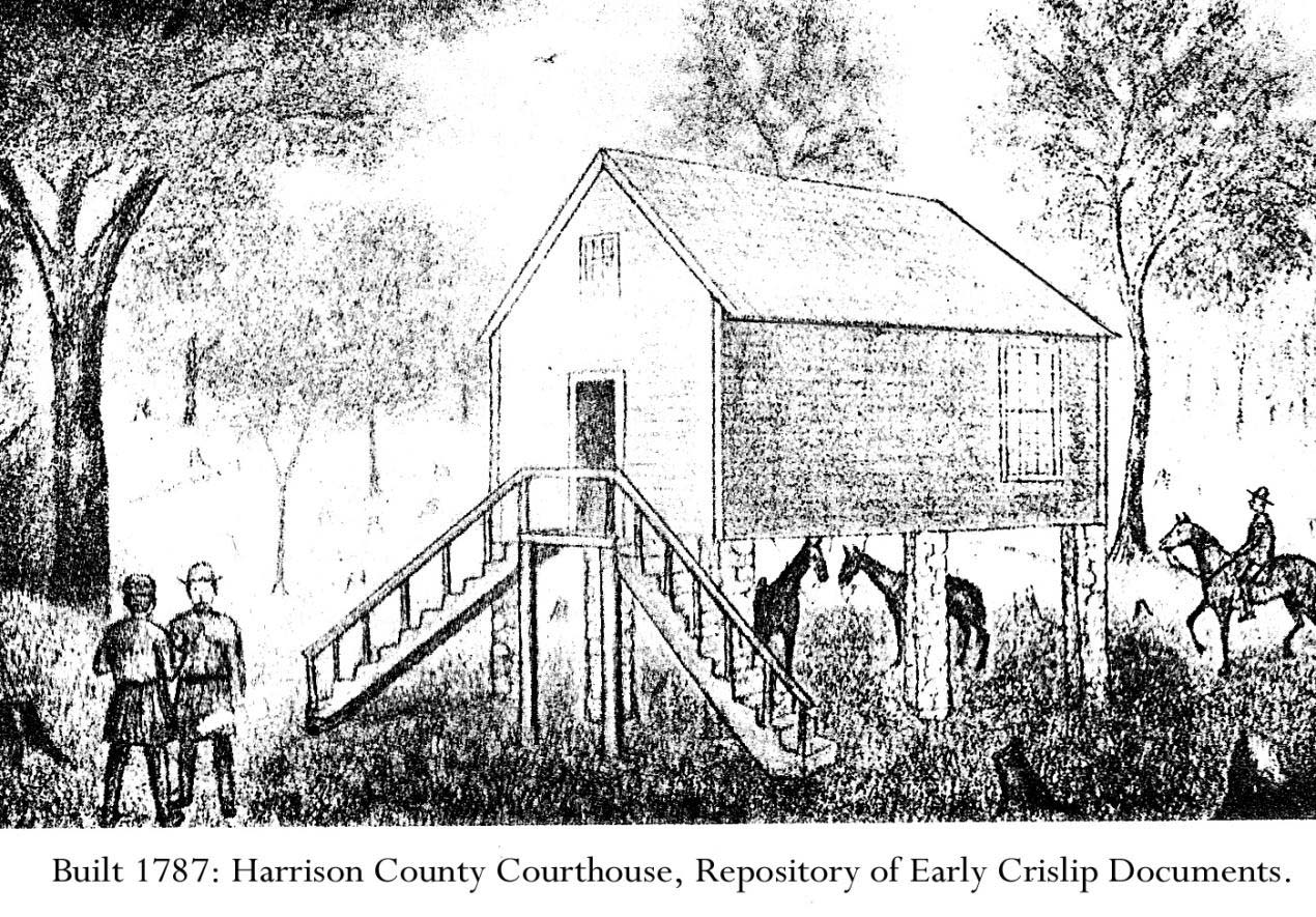 Harrison County Courthouse as it looked in 1787.