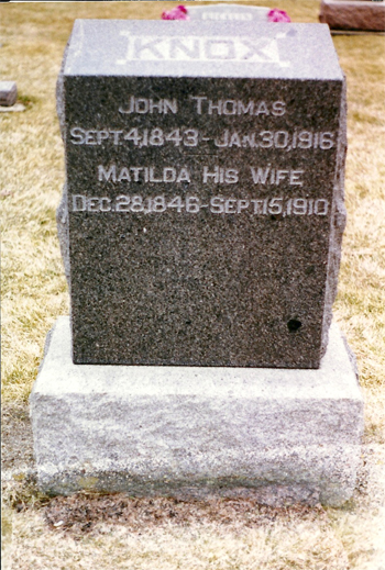 Matilda & John Knox headstone