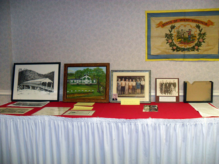 Tables were loaded with memorabilia.