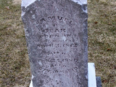 Samuel Bear Headstone