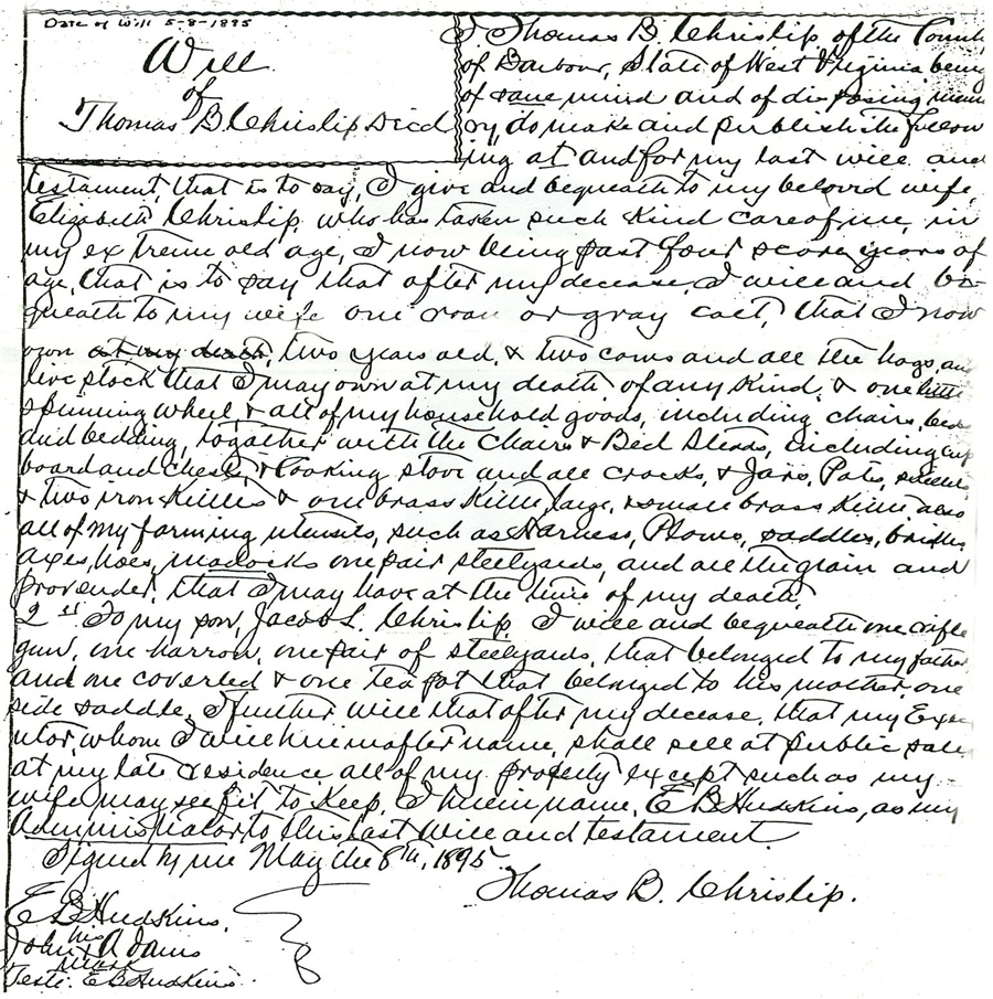 Thomas B. Crislip's Will