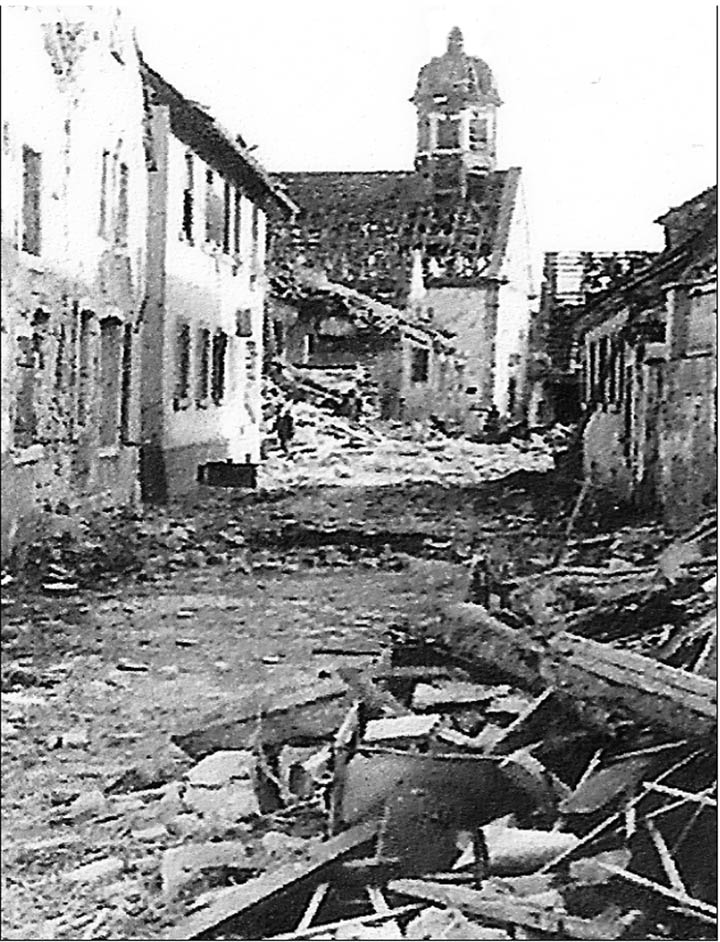Destruction in Wachenheim during WWII
