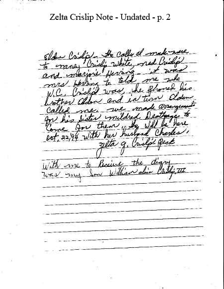 Zelta Crislip Note pg 2
