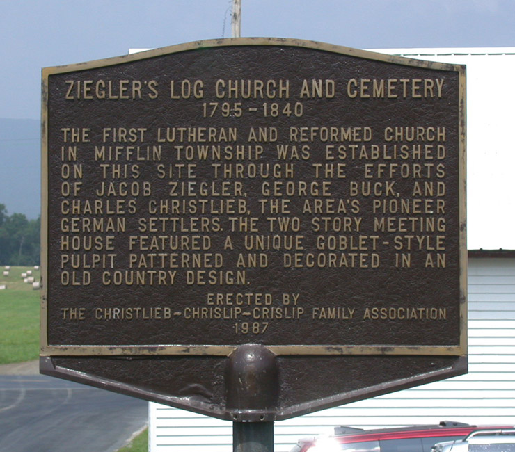Zieglers Church Roadside Marker