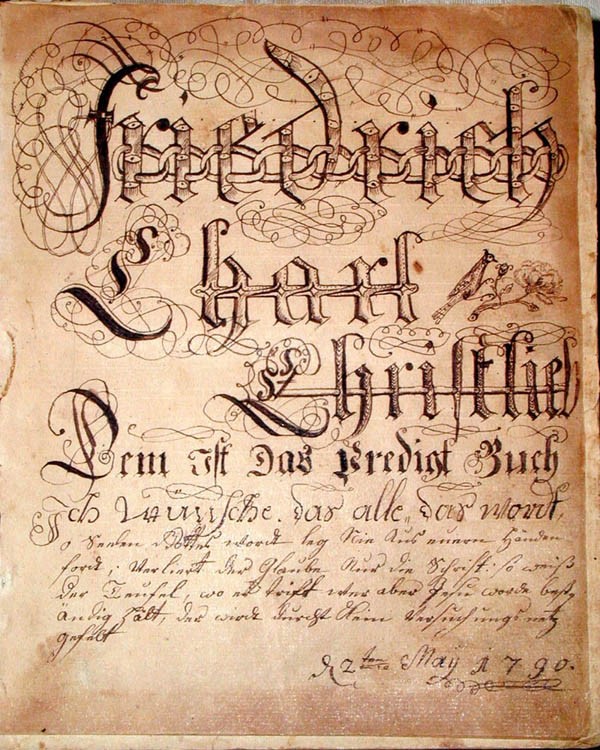 Flyleaf with scrollwork.