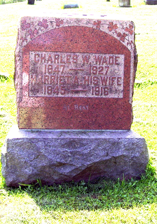 Charles Wilson Wade and Harriet Alice Chrislip Wade Headstone.